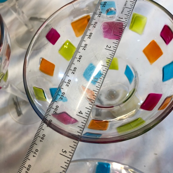 Vintage Colourful Tradewind Bay 4 , 12oz Margarita Glasses with 12” Plate - Picture 6 of 13